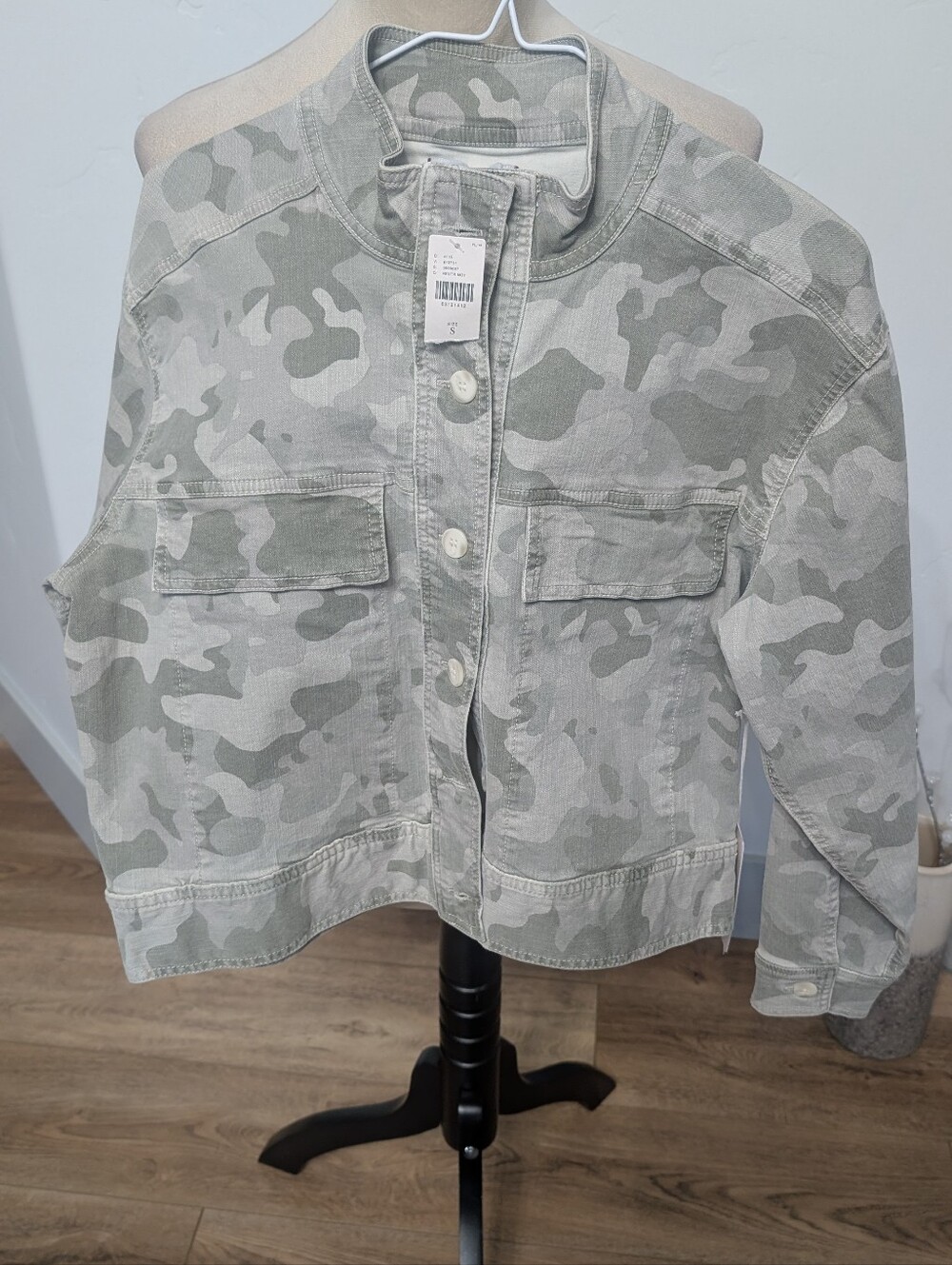 Dear John Girls' Green & Cream Camo Jean Jacket